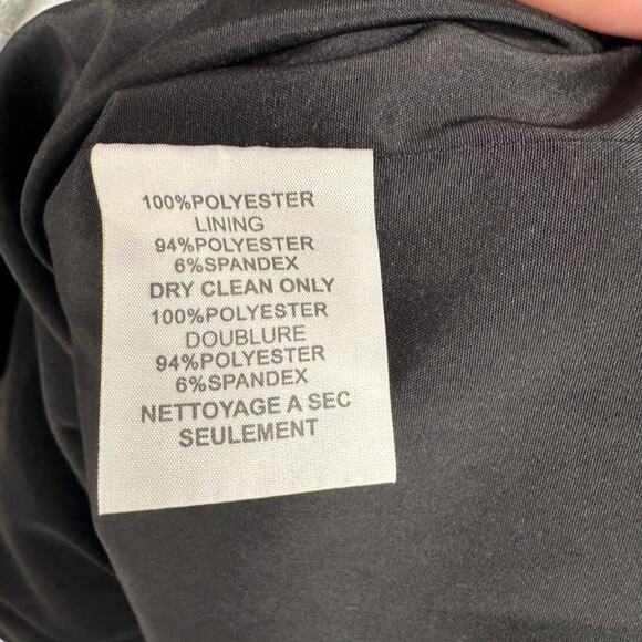 Trina Turk Short Draped Sleeve Black Shift Midi Dress Womens Small - Picture 7 of 7